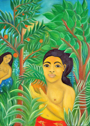Paul Gauguin’s girls in the gardens of Henri Rousseau