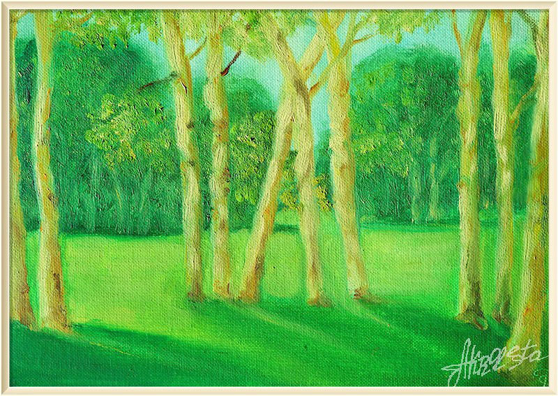 Green landscape. Painting to order. 