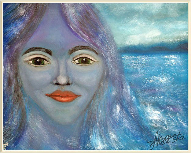 Mermaid. Girl and the sea. Painting to order. Portrait to order