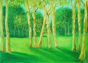 Green landscape. Painting to order. Portrait to order