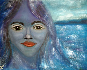 Mermaid. Girl and the sea. Painting to order. Portrait to order