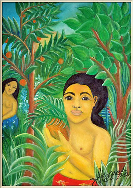 Paul Gauguin's girls in the gardens of Henri Rousseau