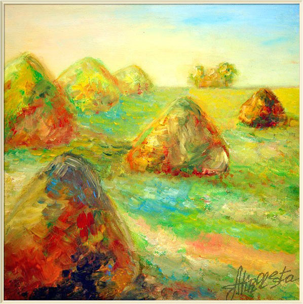 Impressionists rest in haystacks