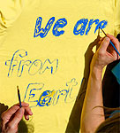 I invite everybody who wishes to participate in the art action (flash mob) I'm from the Earth
