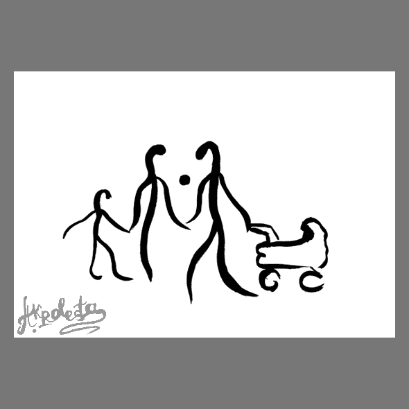 Family with a stroller