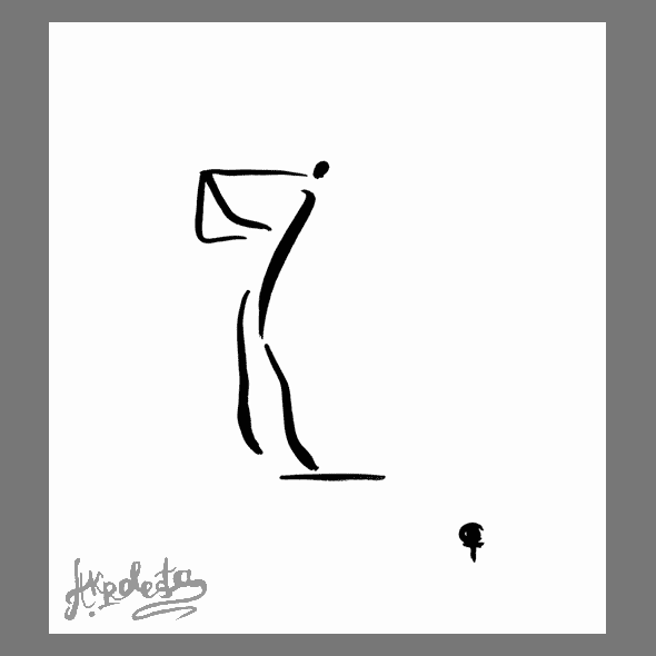 Игрок в гольф, иероглиф