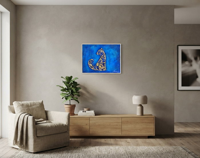 Golden Cat - Artwork in Interior