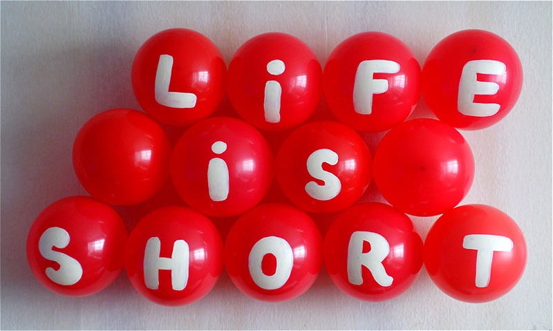 life is short (red ballons)